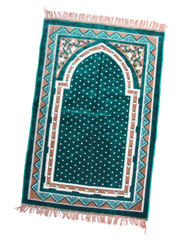     			ADIRNY Green Single Regular Velvet Prayer Mat ( 110 X 70 cm )