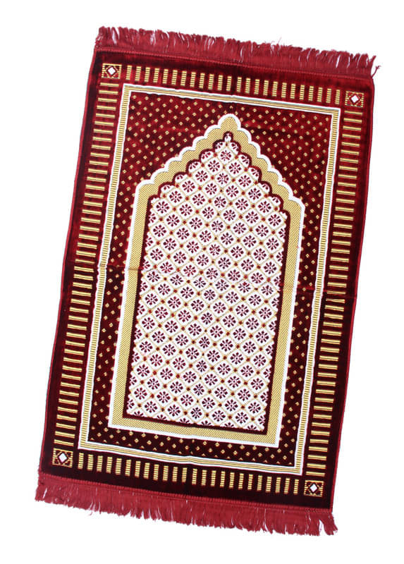     			ADIRNY Maroon Single Regular Velvet Prayer Mat ( 110 X 70 cm )