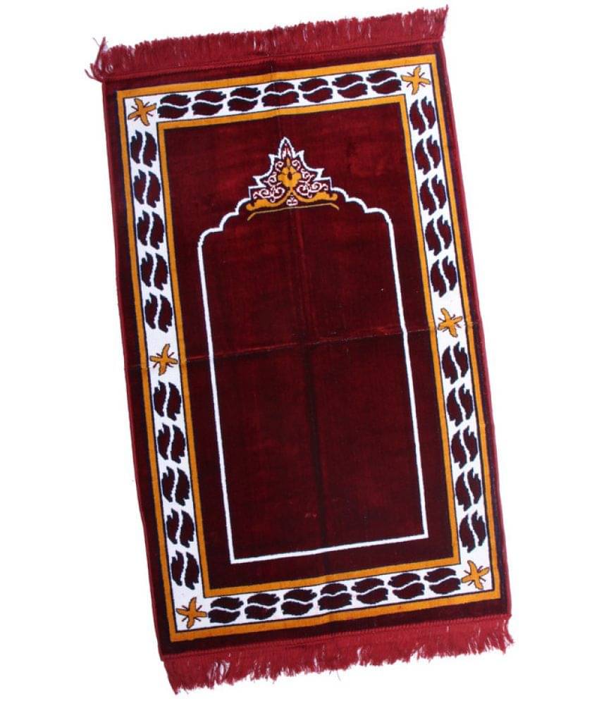 ADIRNY Maroon Single Regular Velvet Prayer Mat ( 110 X 70 cm )     			ADIRNY Maroon Single Regular Velvet Prayer Mat ( 110 X 70 cm )