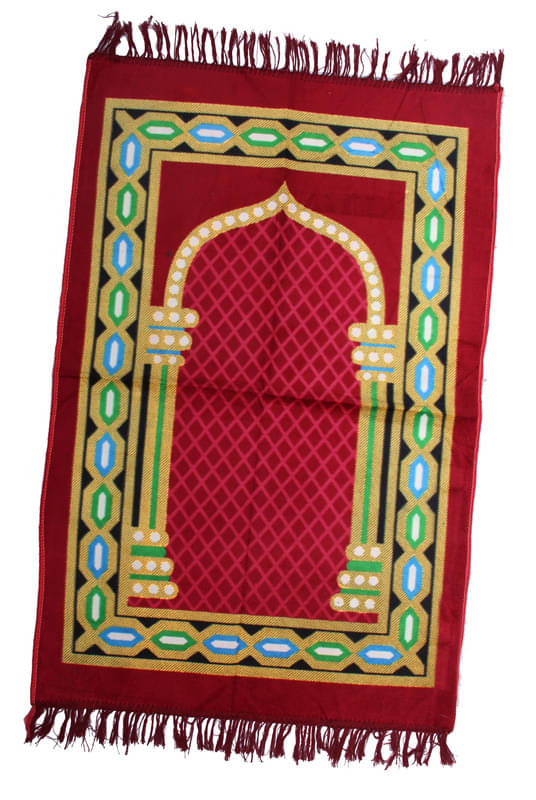     			ADIRNY Maroon Single Regular Velvet Prayer Mat ( 115 X 75 cm )