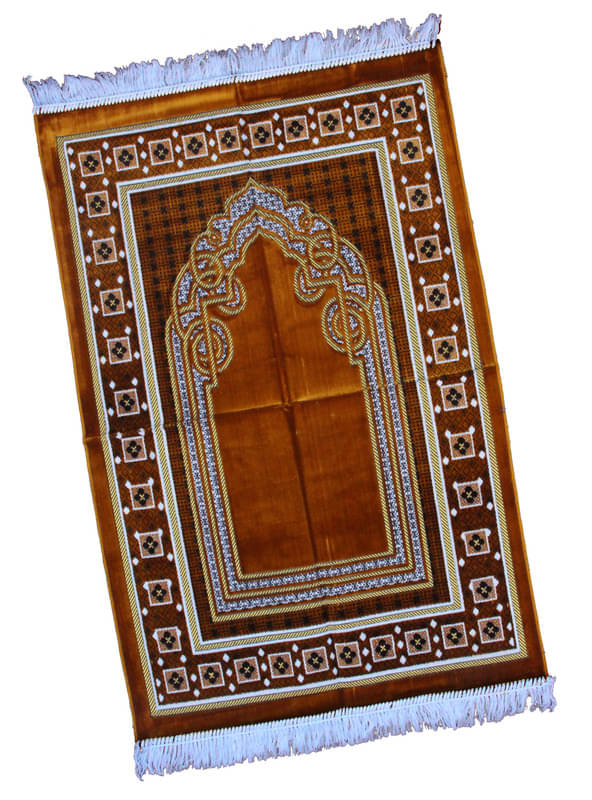     			ADIRNY Orange Single Regular Velvet Prayer Mat ( 110 X 70 cm )