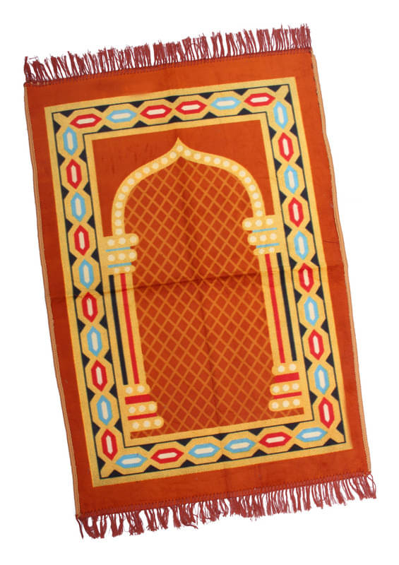     			ADIRNY Orange Single Regular Velvet Prayer Mat ( 115 X 75 cm )