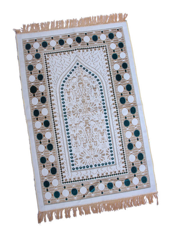     			ADIRNY White Single Regular Velvet Prayer Mat ( 110 X 70 cm )