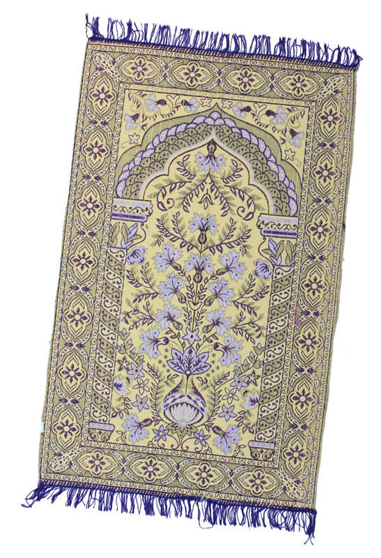 ADIRNY Yellow Single Regular Cotton Prayer Mat ( 110 X 70 cm ) ADIRNY Yellow Single Regular Cotton Prayer Mat ( 110 X 70 cm )