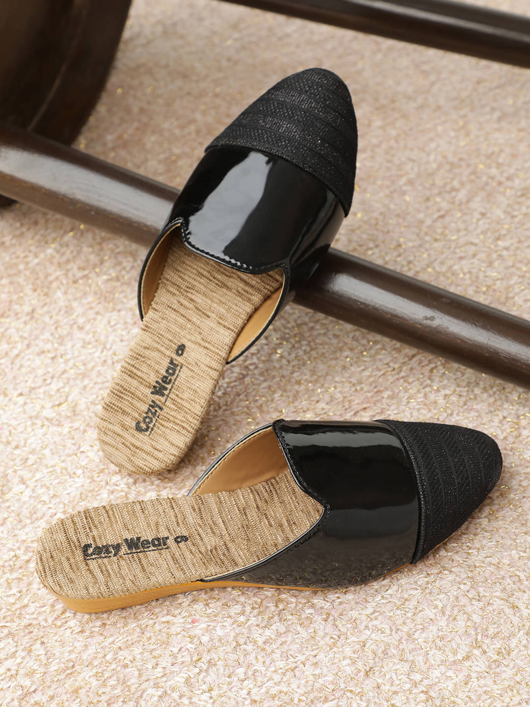     			Cozy Wear Black Women's Mules