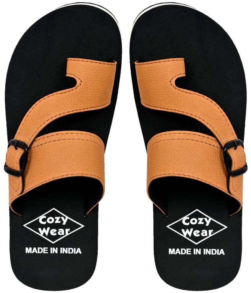     			Cozy Wear Brown Men's Leather Slipper