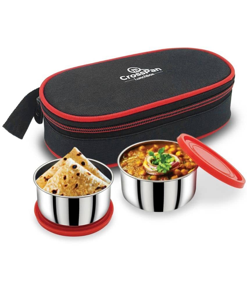 CrossPan Freshmeal Lunch Box/Tiffin Box Stainless Steel Lunch Box 2 - Container ( Pack of 1 )