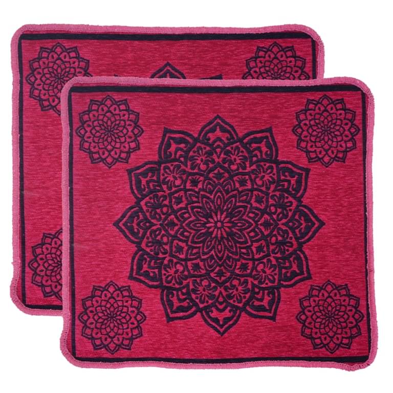     			FURNISHING HUT Pink Set of 2 Anti-skid Velvet Prayer Mat ( 60 X 60 cm )
