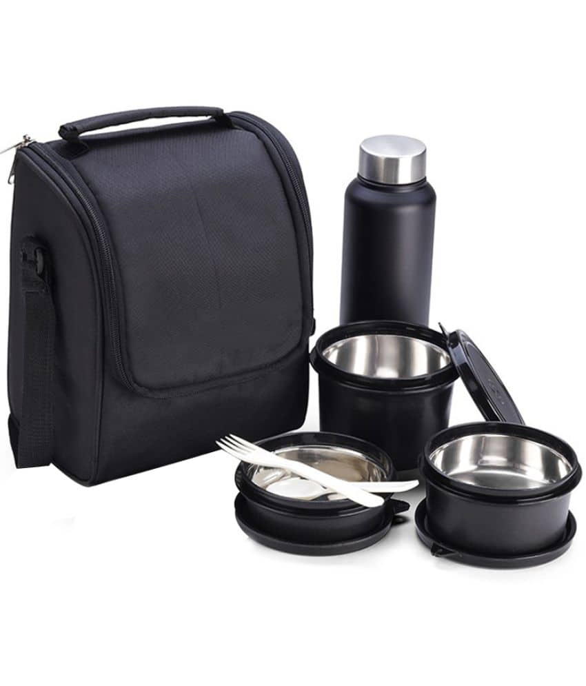 iview kitchenware Kids/College/Office Tiffin Stainless Steel Lunch Box 3 - Container ( Pack of 1 )