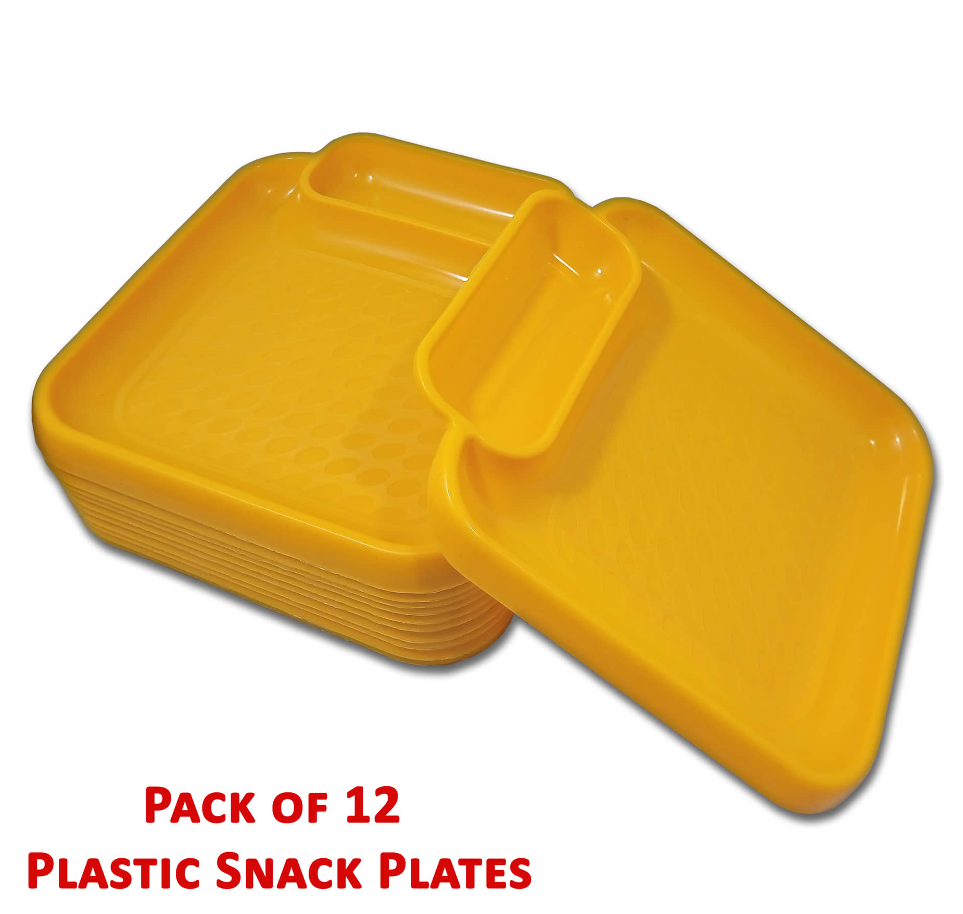 Inpro 12 Pcs Plastic Yellow Platter