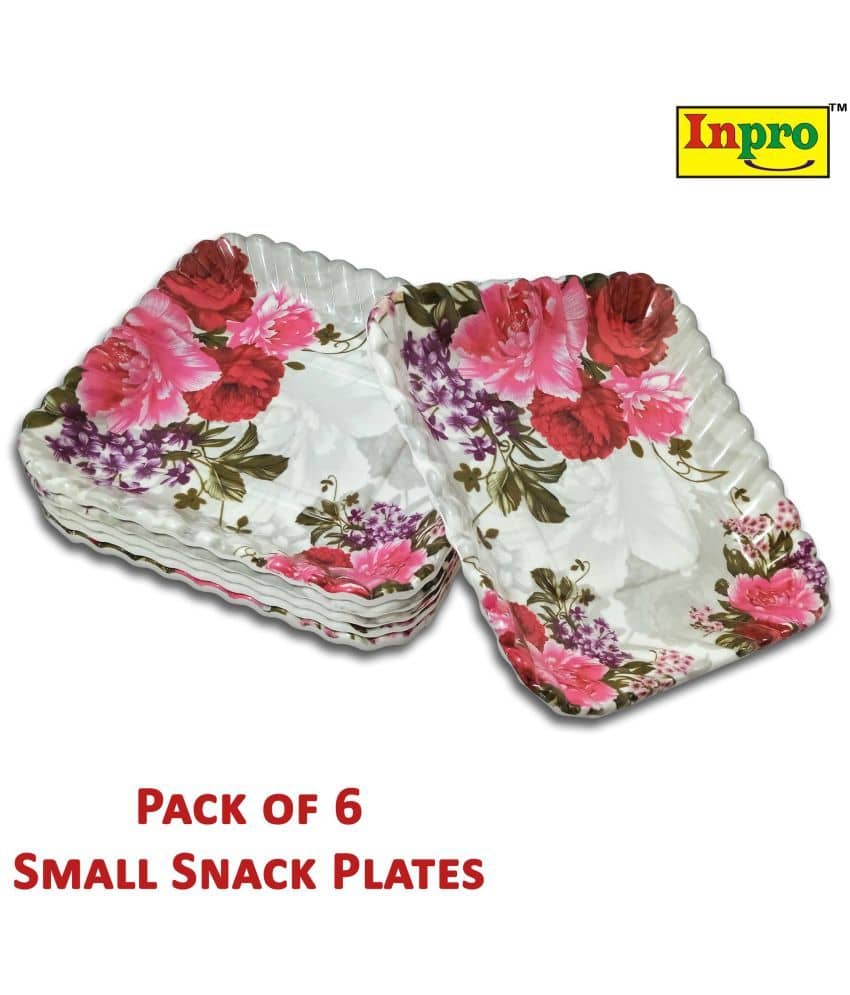 Inpro 6 Pcs Melamine Multi Color Quarter Plate