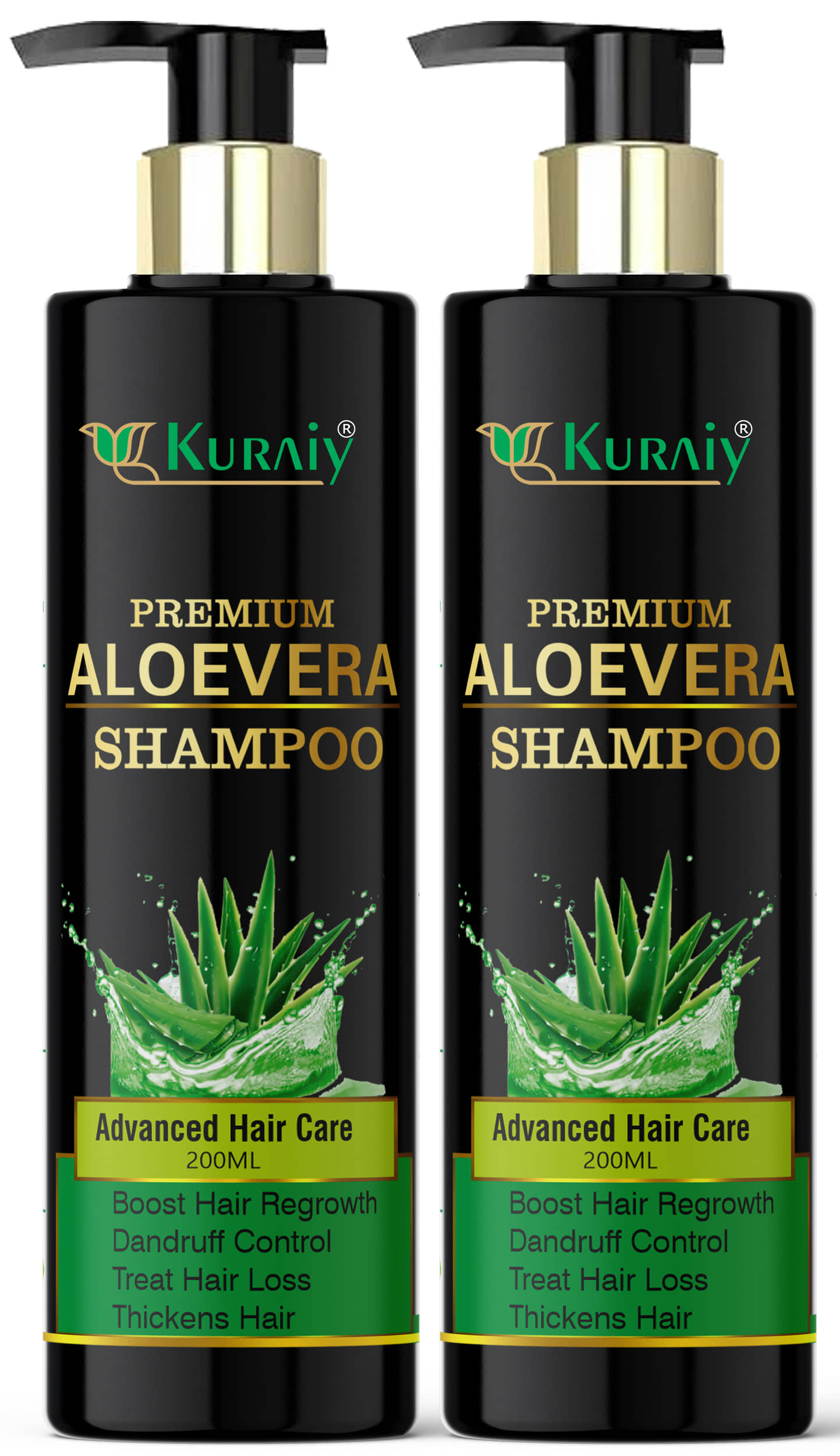 KURAIY NATURAL ALOE VERA SHAMPOO 200ML PACK OF 2
