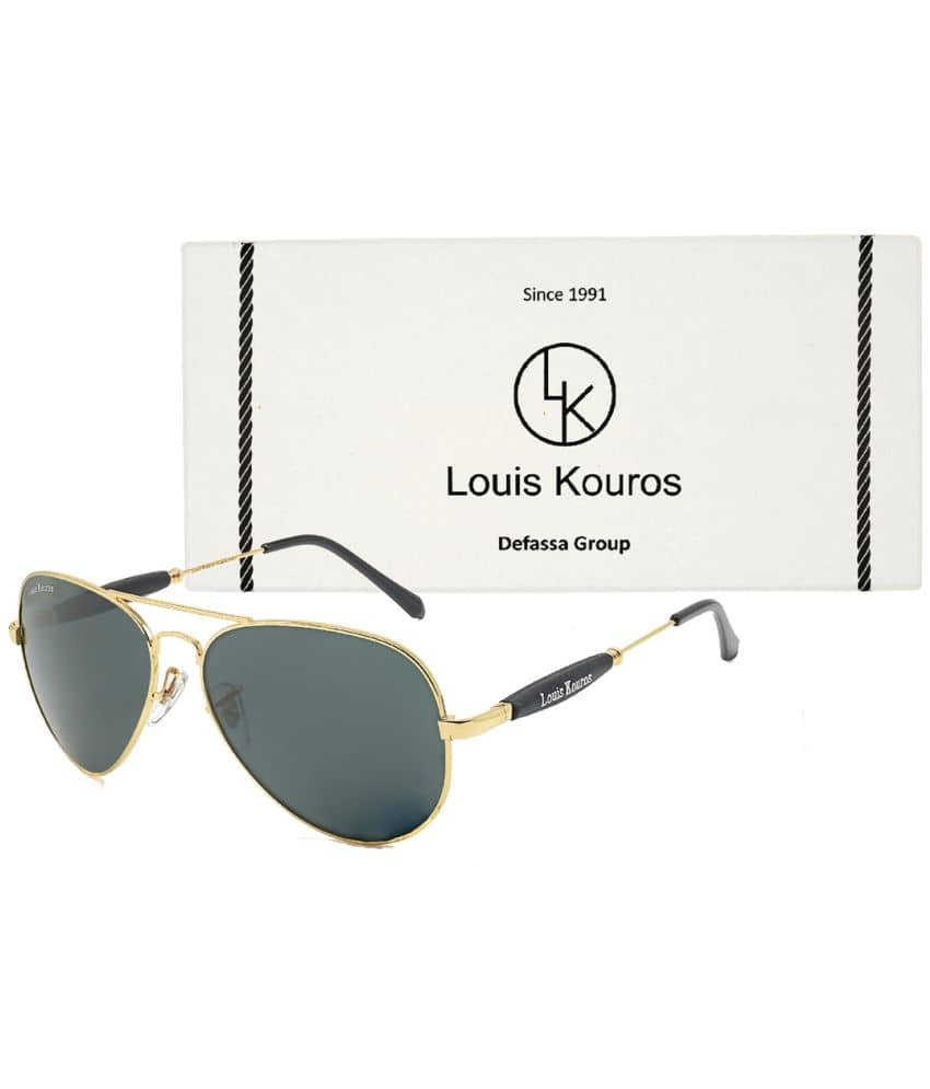 LOUIS KOUROS Gold Pilot Sunglasses ( Pack of 1 ) - Sunglasses | Buy online on ZillyBuy