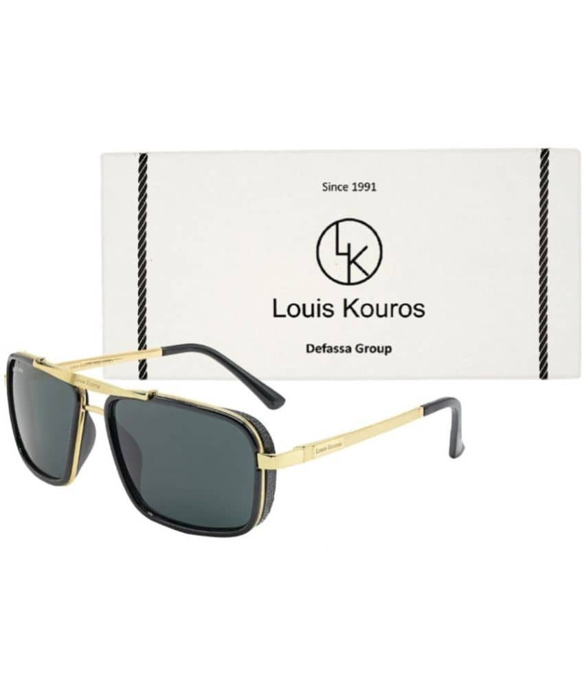 LOUIS KOUROS Gold Rectangular Sunglasses ( Pack of 1 ) - Sunglasses | Buy online on ZillyBuy