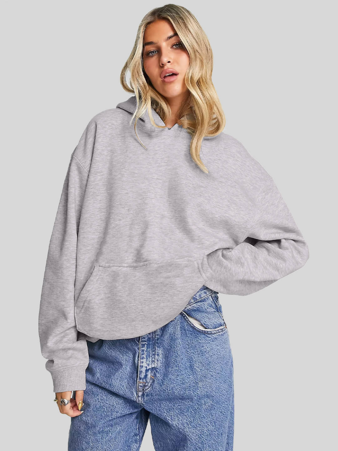     			Leotude Fleece Women's Hooded Sweatshirt ( Grey )