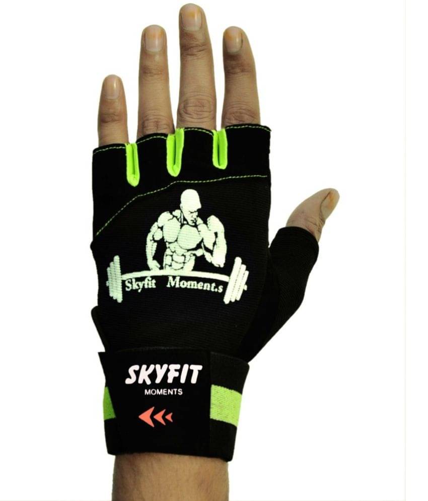    			NOSPEX 21GREEN Unisex Polyester Gym Gloves For Professional Fitness Training and Workout With Half-Finger Length