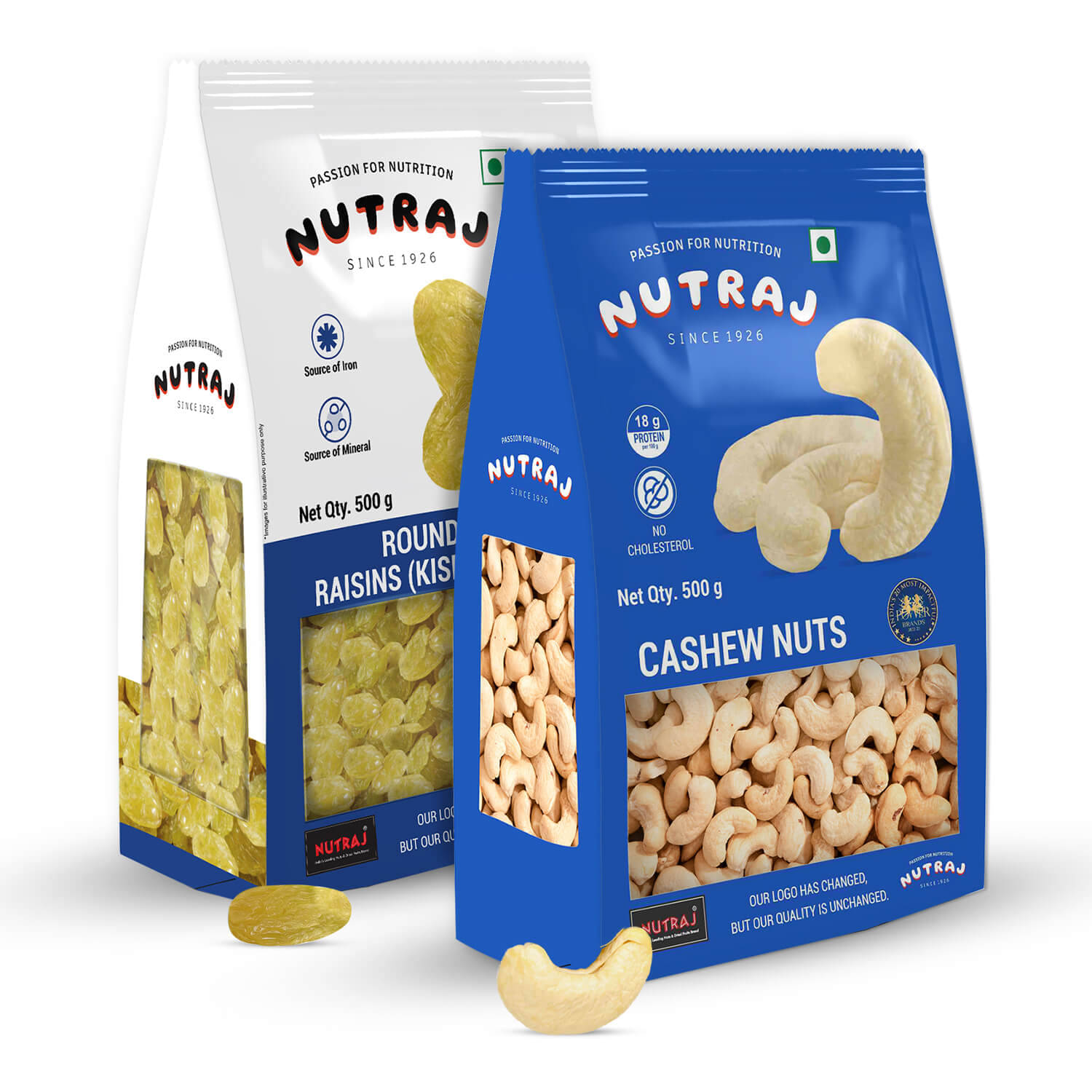 Nutraj Premium Dry Fruits 1kg Combo Pack, Cashews 500g & Raisins 500g     			Nutraj Premium Dry Fruits 1kg Combo Pack, Cashews 500g & Raisins 500g