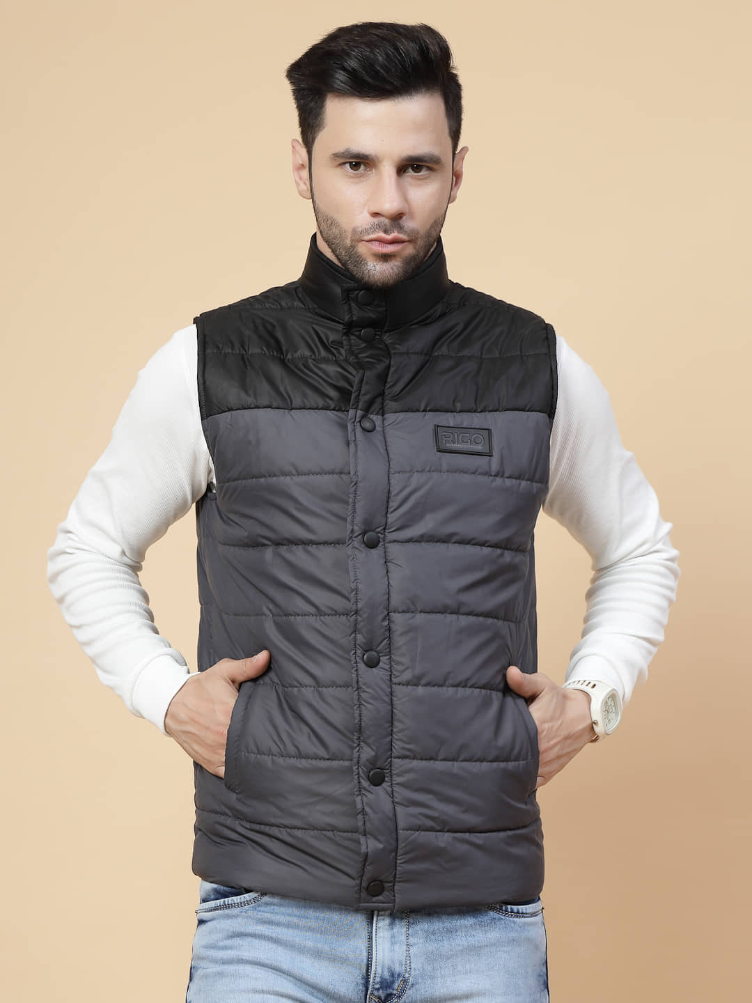 Rigo Polyester Men's Puffer Jacket - Grey ( Pack of 1 ) - Jackets & Coats | Buy online on ZillyBuy
