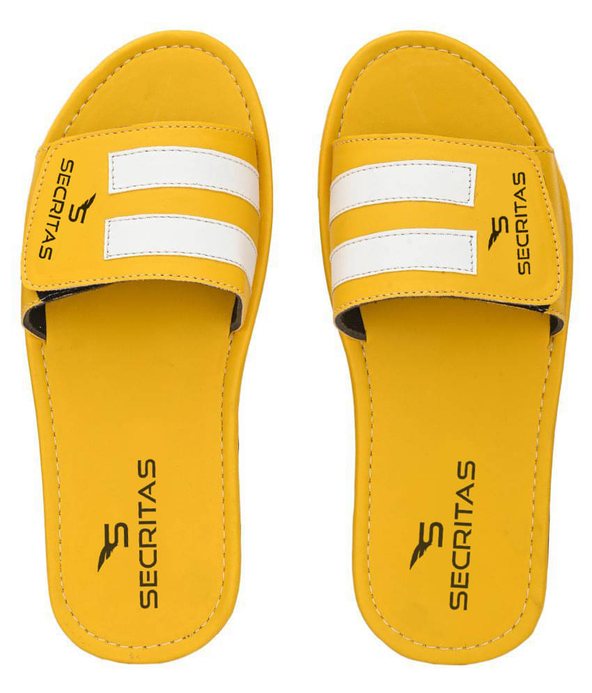     			Secritas Yellow Men's Slide Flip Flop