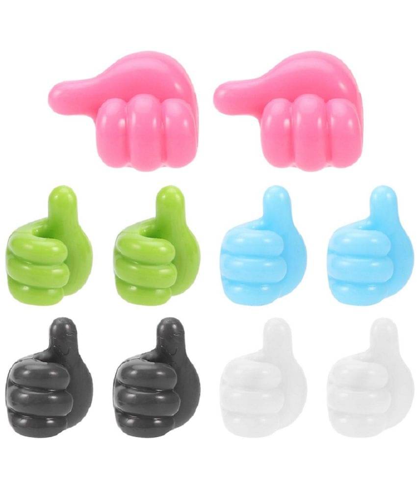     			Self Adhesive Thumb Wall Hooks for Hanging, Cable Clips( set of 10 )