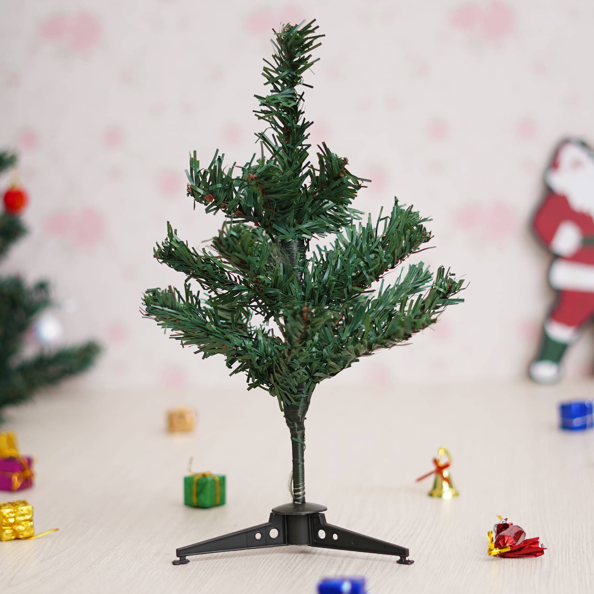     			eCraftIndia 1 Feet Green Artificial Christmas Tree Xmas Pine Tree with Metal Stand -Merry Christmas Decoration Item