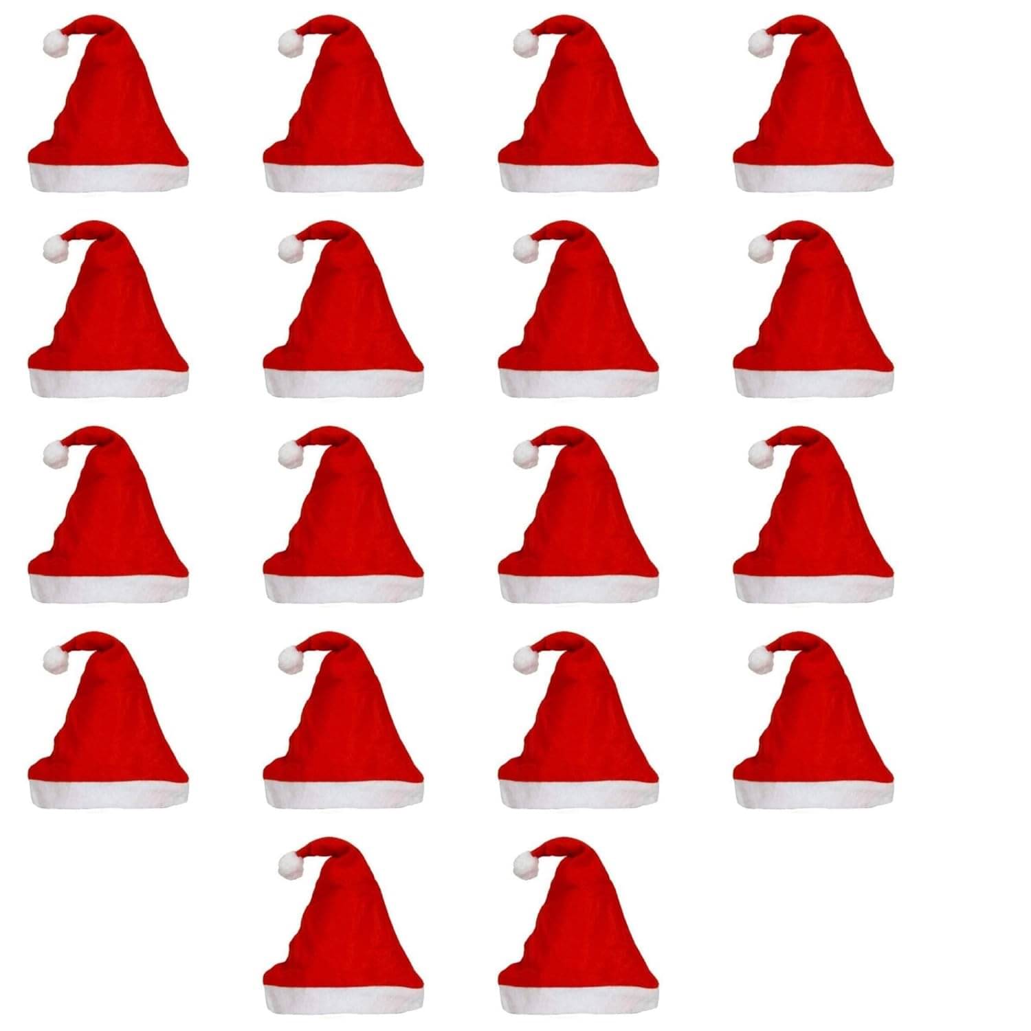     			eCraftIndia Red & White 18 Pieces Velvet Christmas Hats