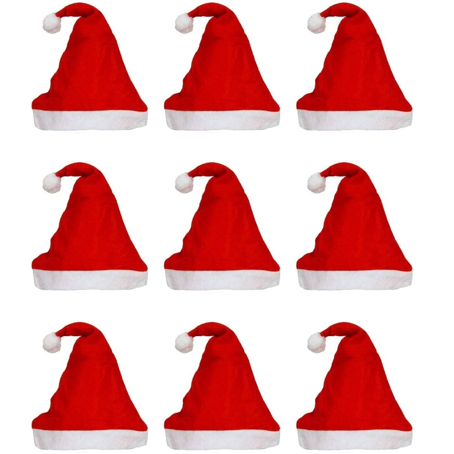 eCraftIndia Red & White 9 Pieces Merry Christmas Hats Festive Decor     			eCraftIndia Red & White 9 Pieces Merry Christmas Hats Festive Decor