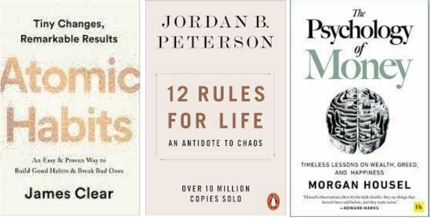     			12 Rules for Life + Atomic Habits + The Psychology of Money