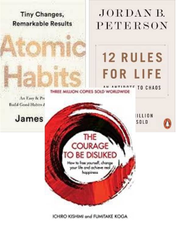    			12 Rules for Life + Atomic Habits + Courage To Be Disliked