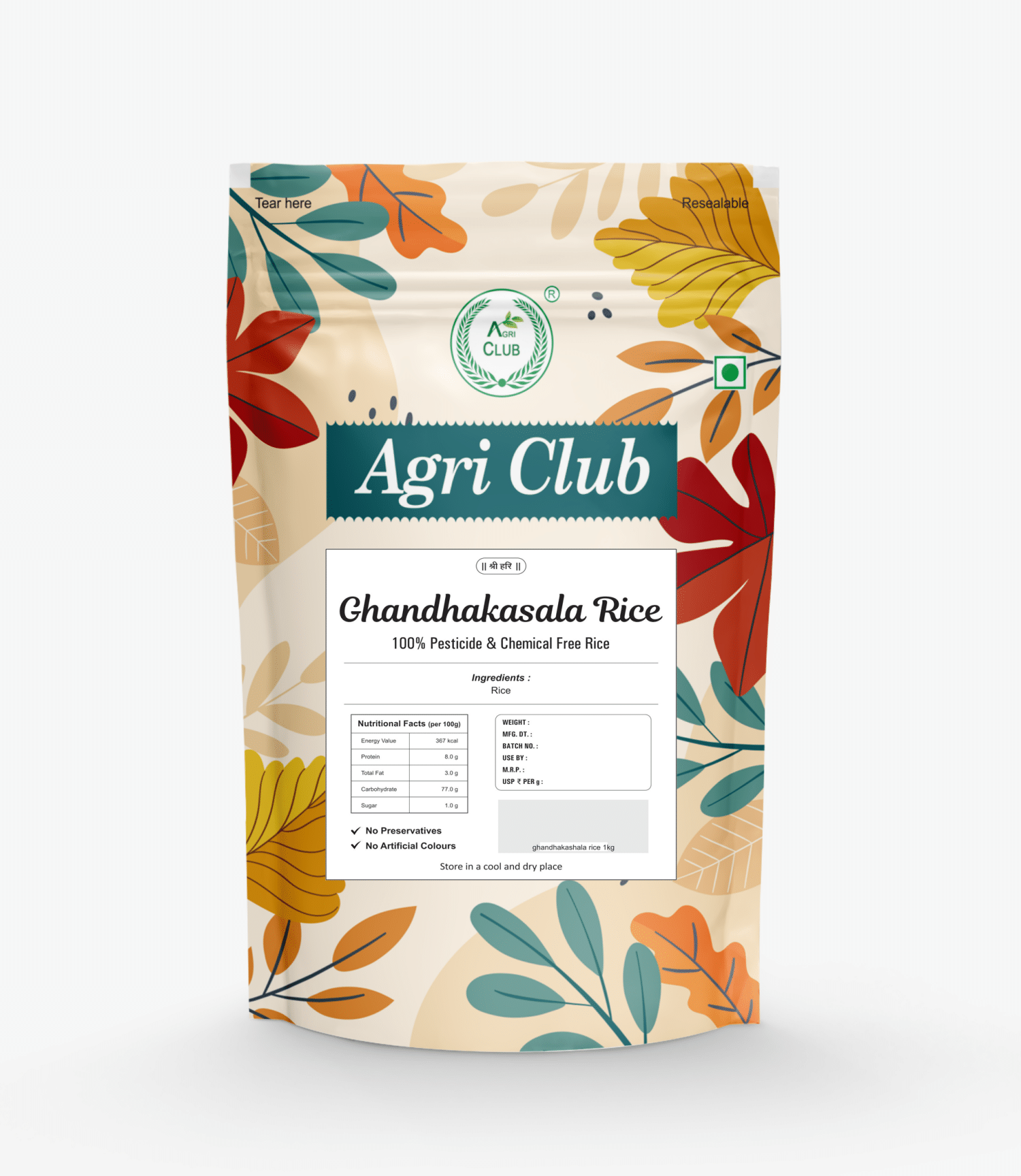 AGRI CLUB Raw Ghandhakasala Rice 900 gm AGRI CLUB Raw Ghandhakasala Rice 900 gm