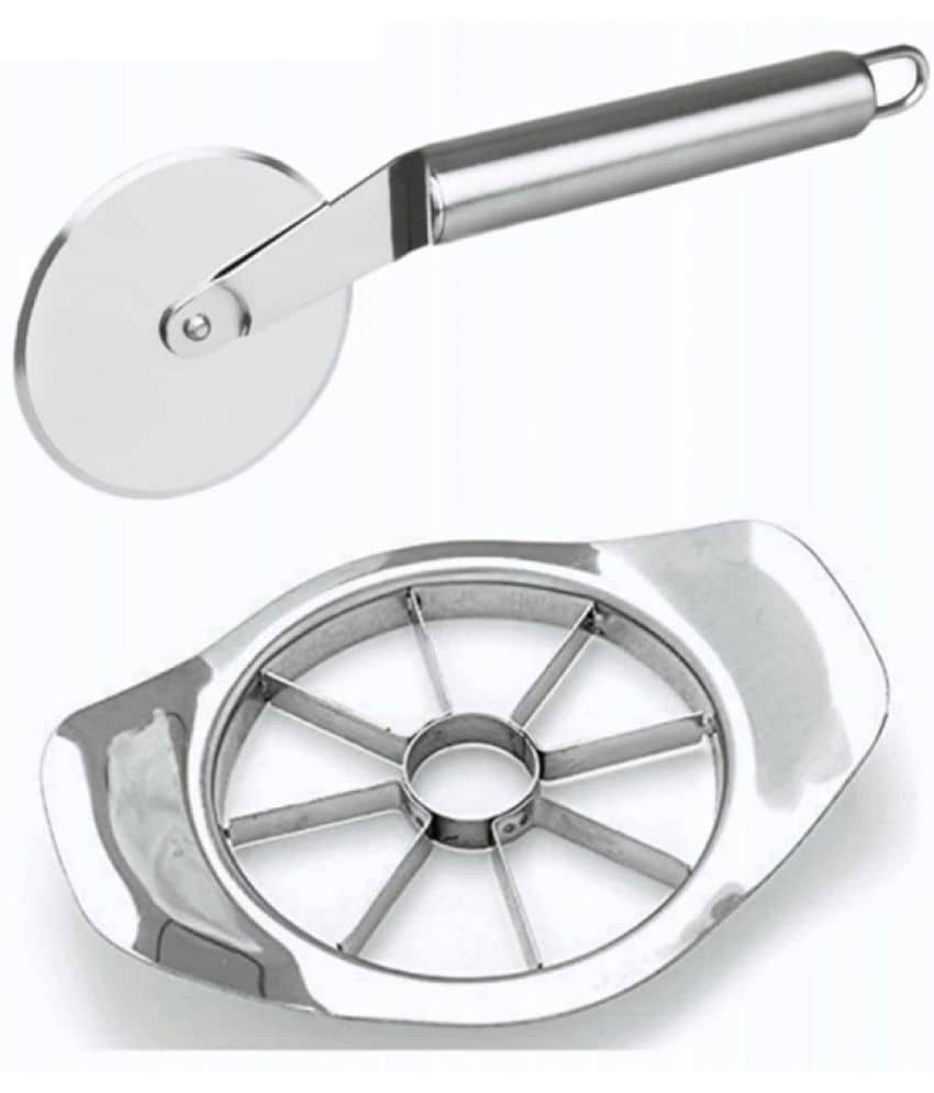 Analog Kitchenware Silver Stainless Steel Apple Cutter,Pizza Cutter ( Set of 1 )