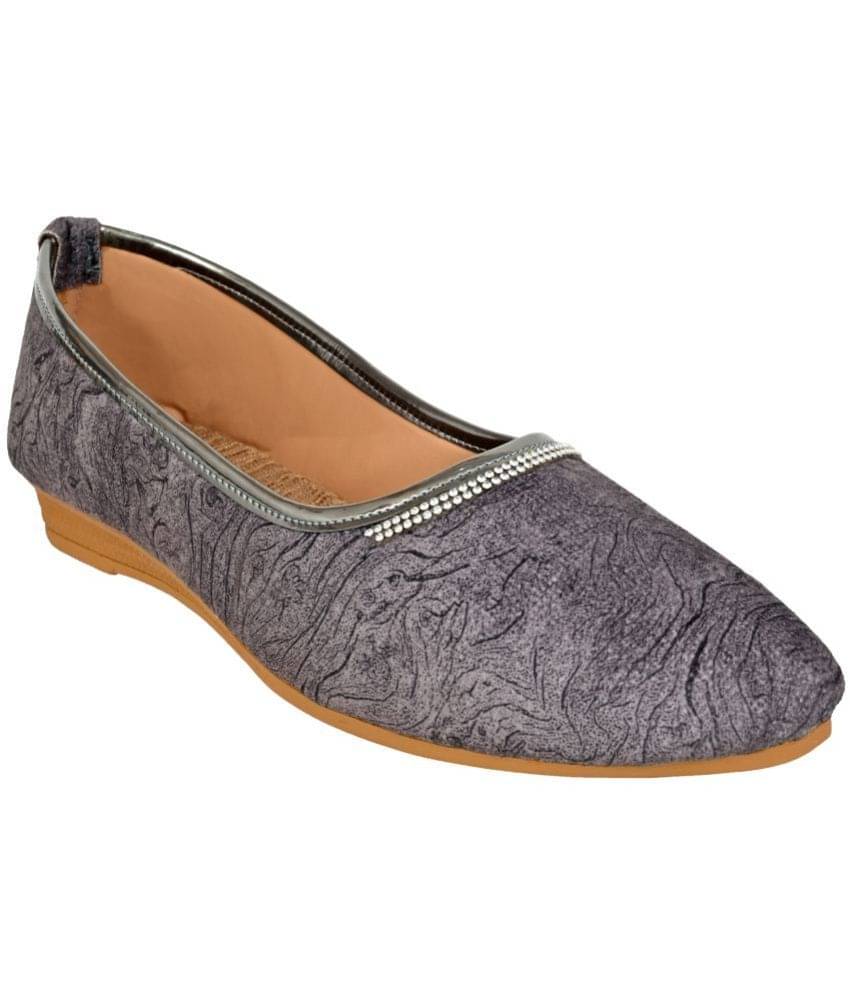    			Cozy Wear Grey Melange Women's Ethnic Ballerinas
