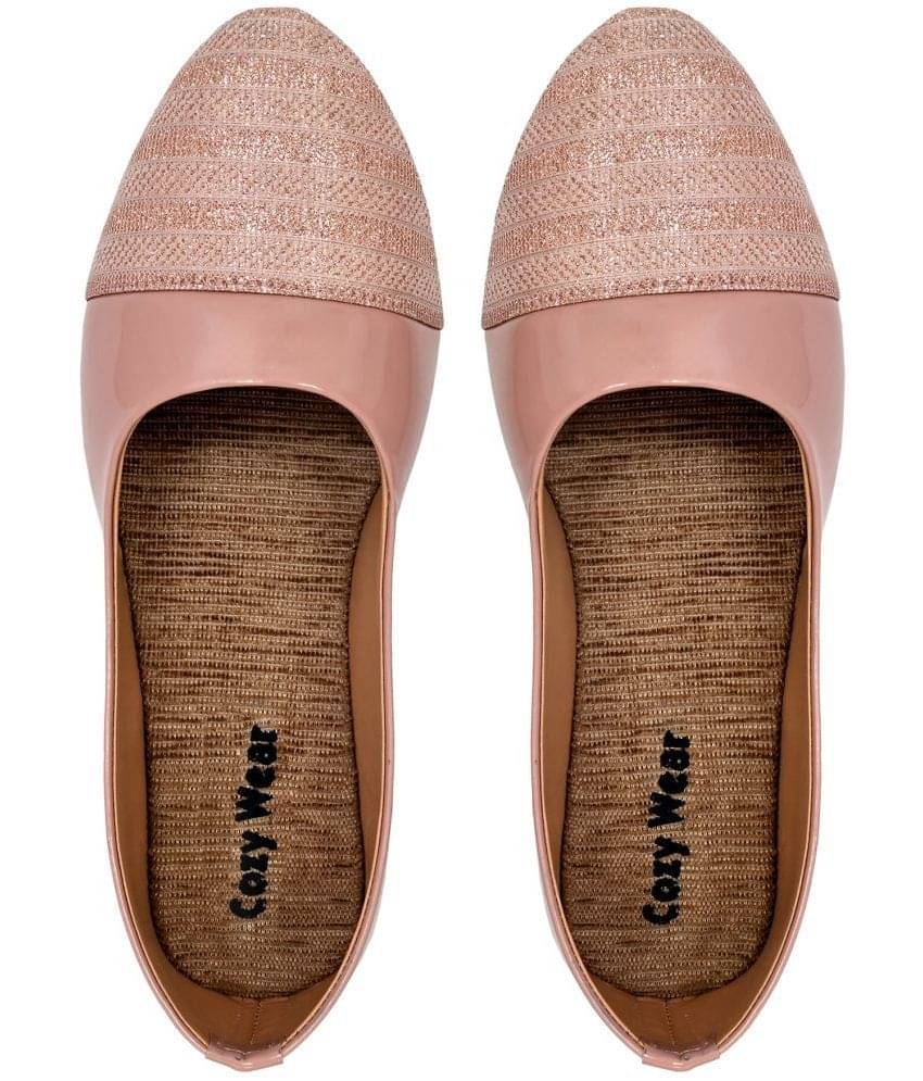     			Cozy Wear Peach Women's Ethnic Ballerinas