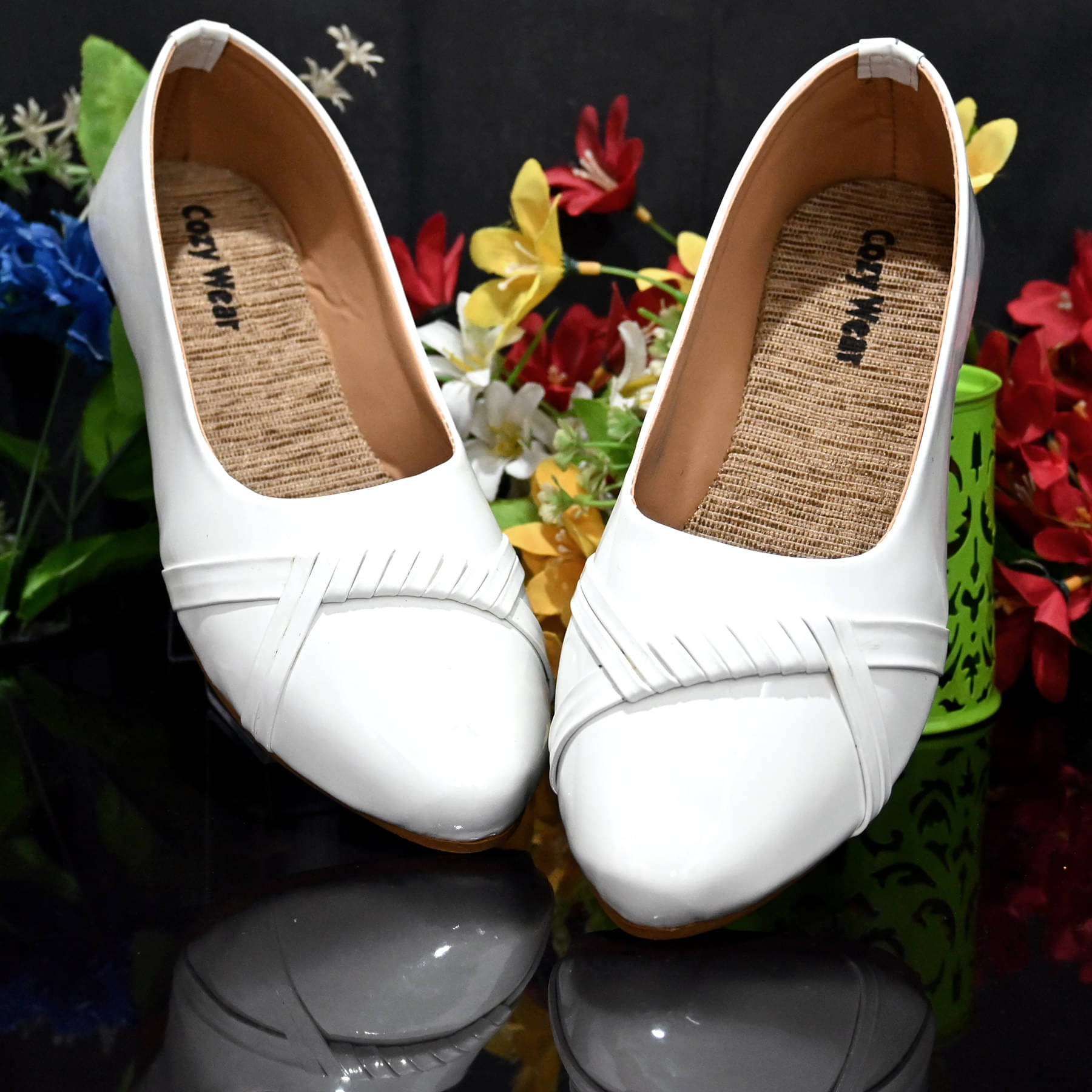     			Cozy Wear White Women's Casual Ballerinas