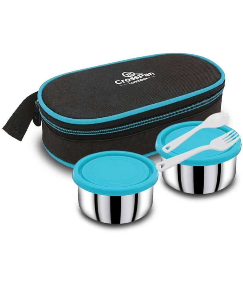 CrossPan Freshmeal Lunch Box/Tiffin Box Stainless Steel Lunch Box 2 - Container ( Pack of 1 )