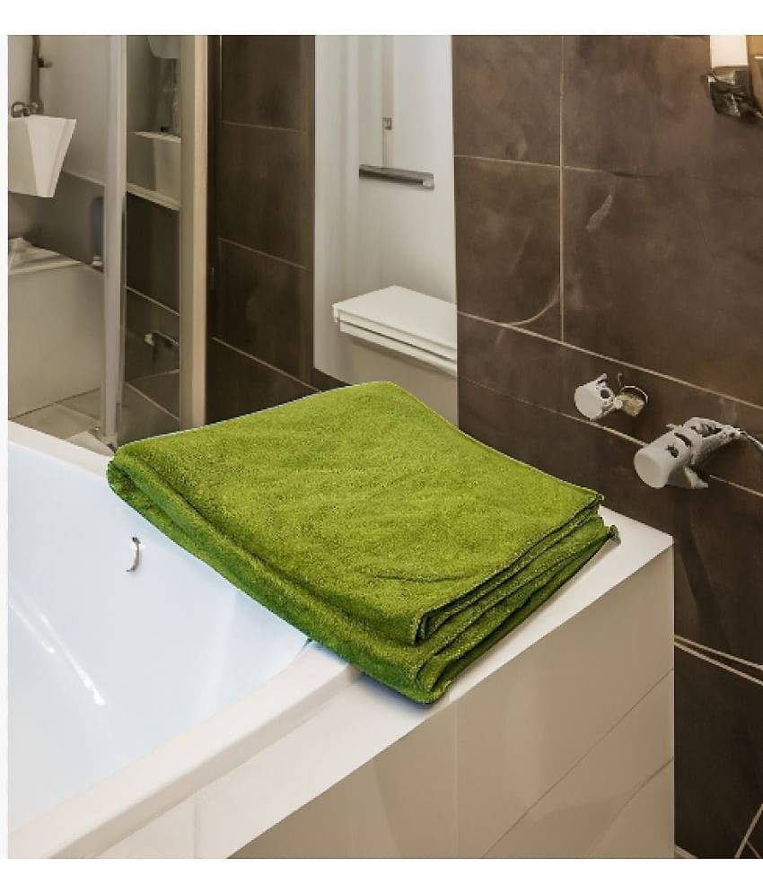 Finesse Decor Pack of 1 Microfibre 325 -GSM Bath Towel ( Green )