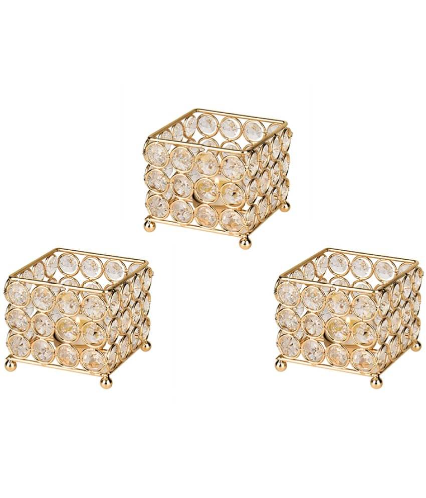     			Urban hemlet Gold Table Top Metal Tea Light Holder - Pack of 1