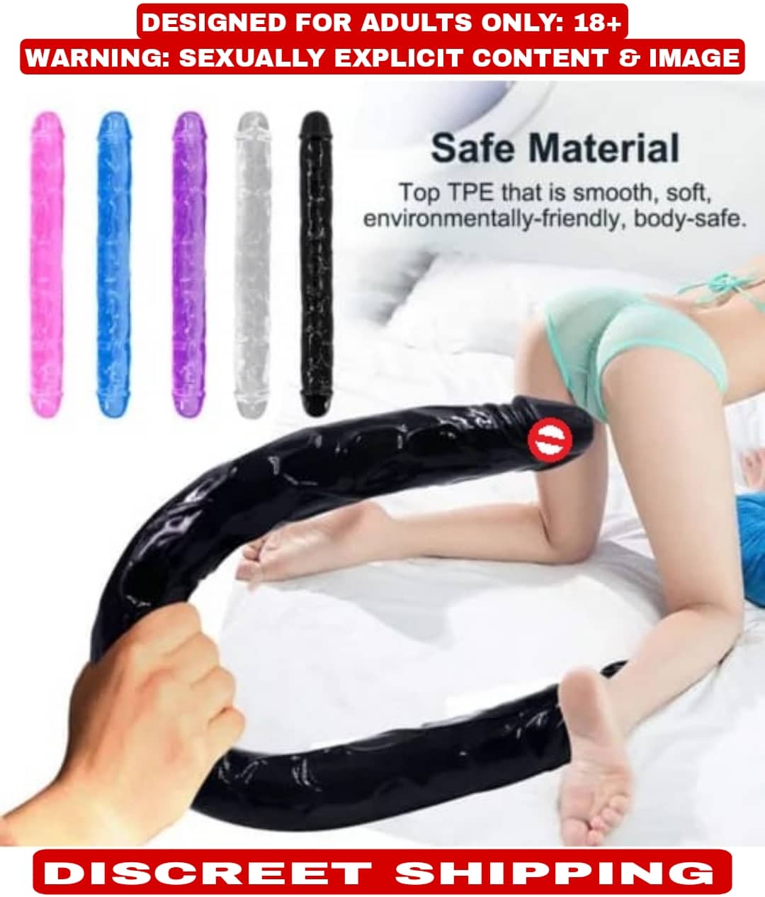Jelly Double dong Double-Ended Penetration Dildo Strap On Dual Realistic Sex Toys For Lesbean