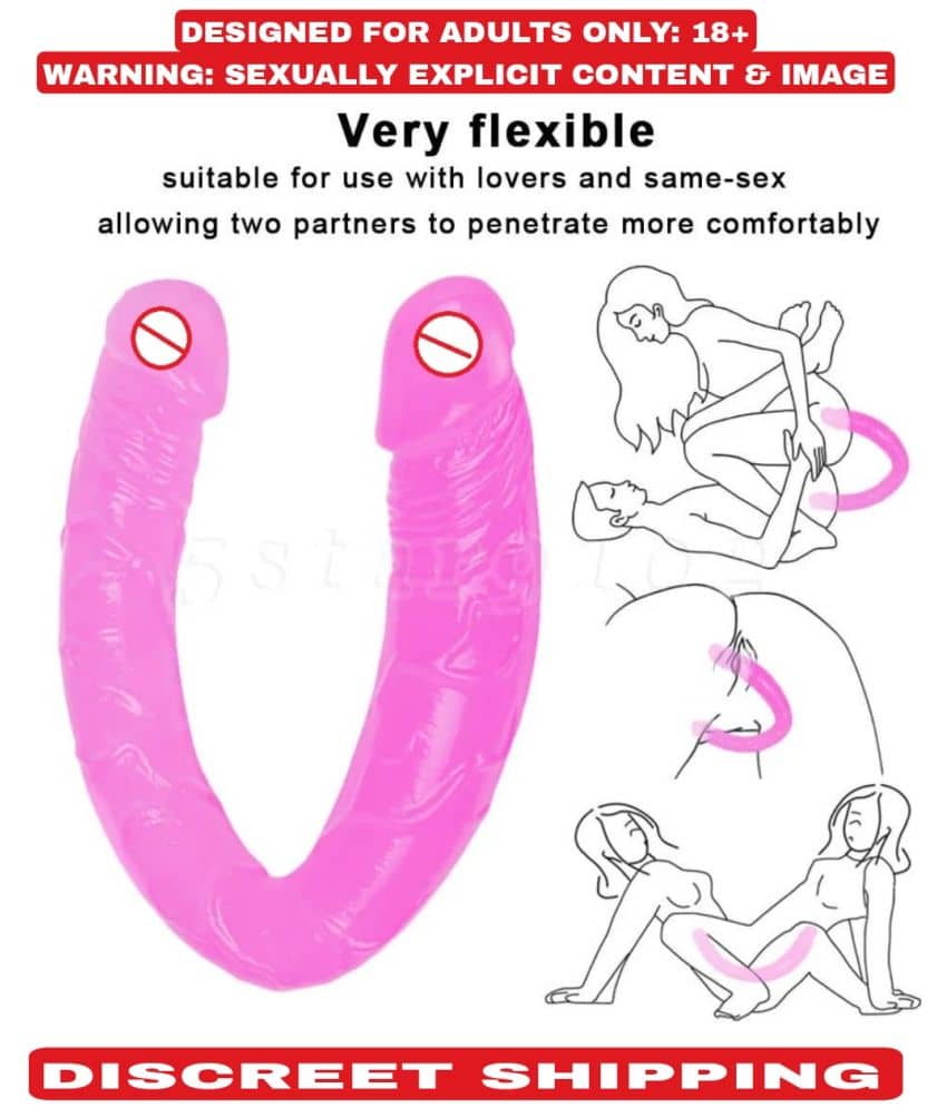 Jelly Double dong Double-Ended Penetration Dildo Strap On Dual Realistic Sex Toys For Lesbean