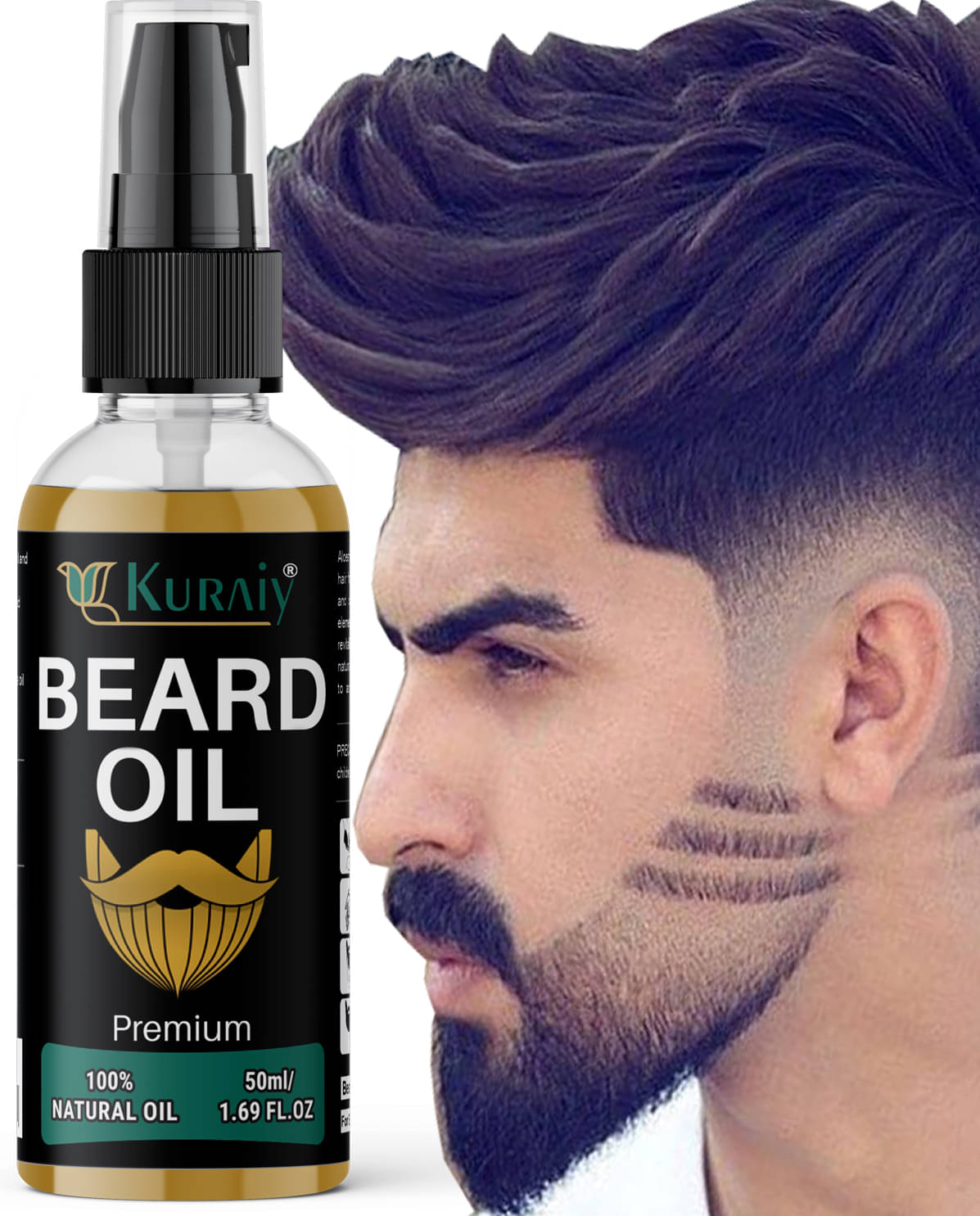 KURAIY Beard Growth Oil 100% Natural Beard Growth Oil Products For Men Pack of 1 KURAIY Beard Growth Oil 100% Natural Beard Growth Oil Products For Men Pack of 1