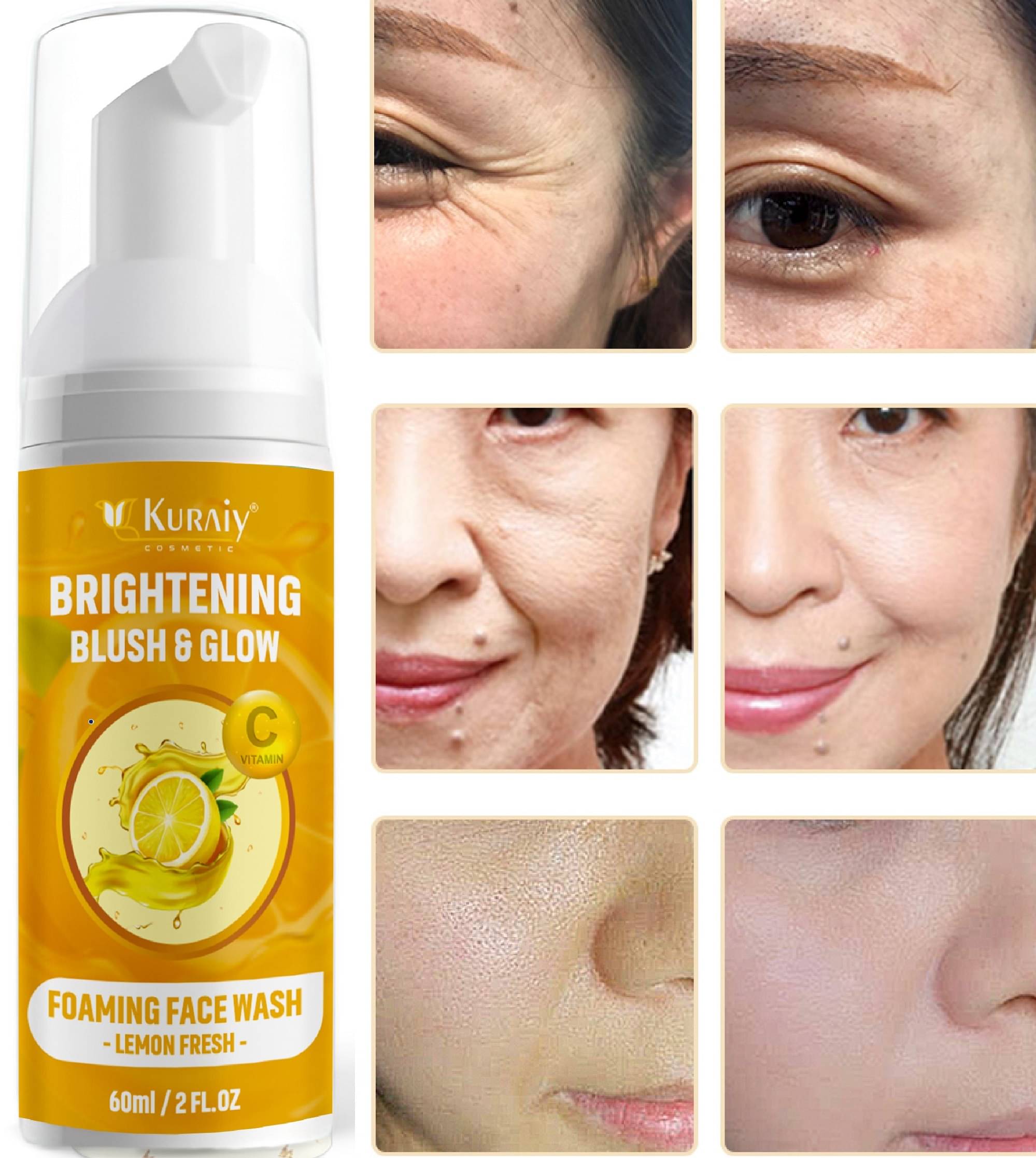     			KURAIY Face Wash Cream With Natural Deep Moisturizing Face wash 60 ML