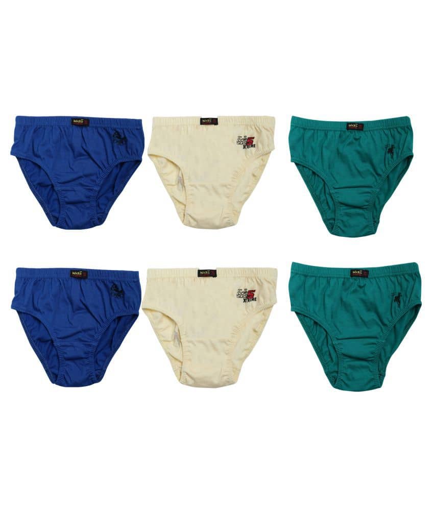 Kids Care Pack of 6 Boys Cotton Briefs ( Multi Color ) - Nightwear & Loungewear | Buy online on ZillyBuy