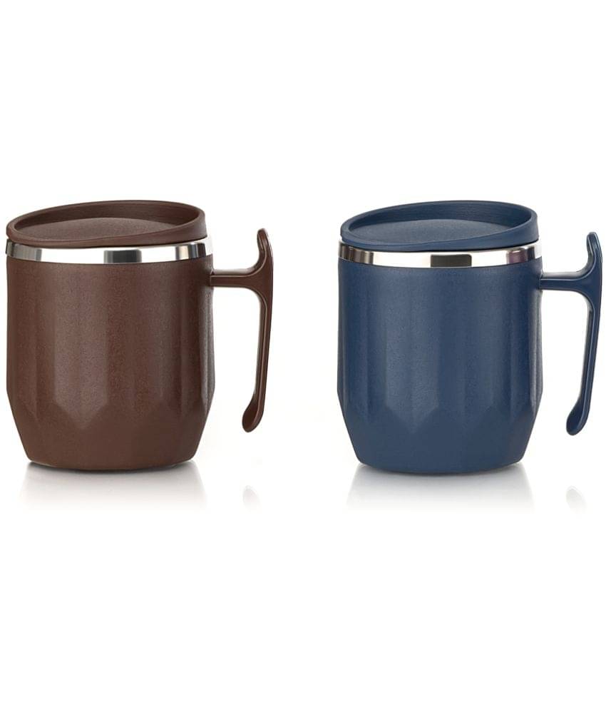     			MAGICSPOON Multicolor Steel Coffee Mug ( Pack of 2 )