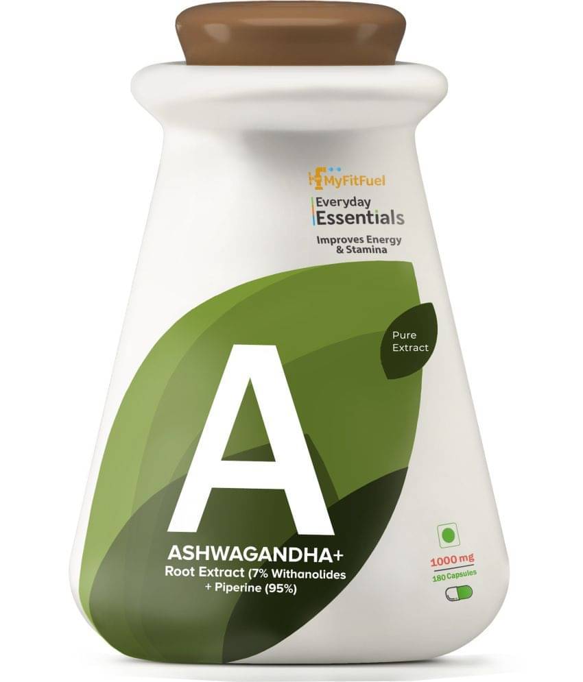     			MyFitFuel Ashwagandha Root Extract (7% Withanolides) 1000mg +Piperine95% 180 Cap 180 no.s Minerals Capsule