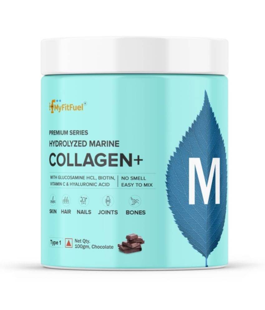 MyFitFuel Hydrolyzed Marine Collagen with Hyaluronic Acid, Biotin, Zinc & Vitamin C. 100g, Chocolate MyFitFuel Hydrolyzed Marine Collagen with Hyaluronic Acid, Biotin, Zinc & Vitamin C. 100g, Chocolate