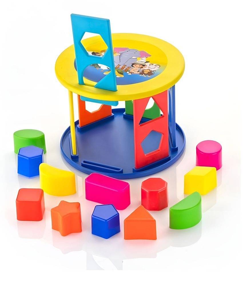     			RAINBOW RIDERS Shape Sorting Cylinder With 12 Shape & Different Color, Kids Activity Toys, Learning & Educational Toys For Boys Girls Age 2+ Years Plastic Multicolour (Isi Approved) (13 Pieces)