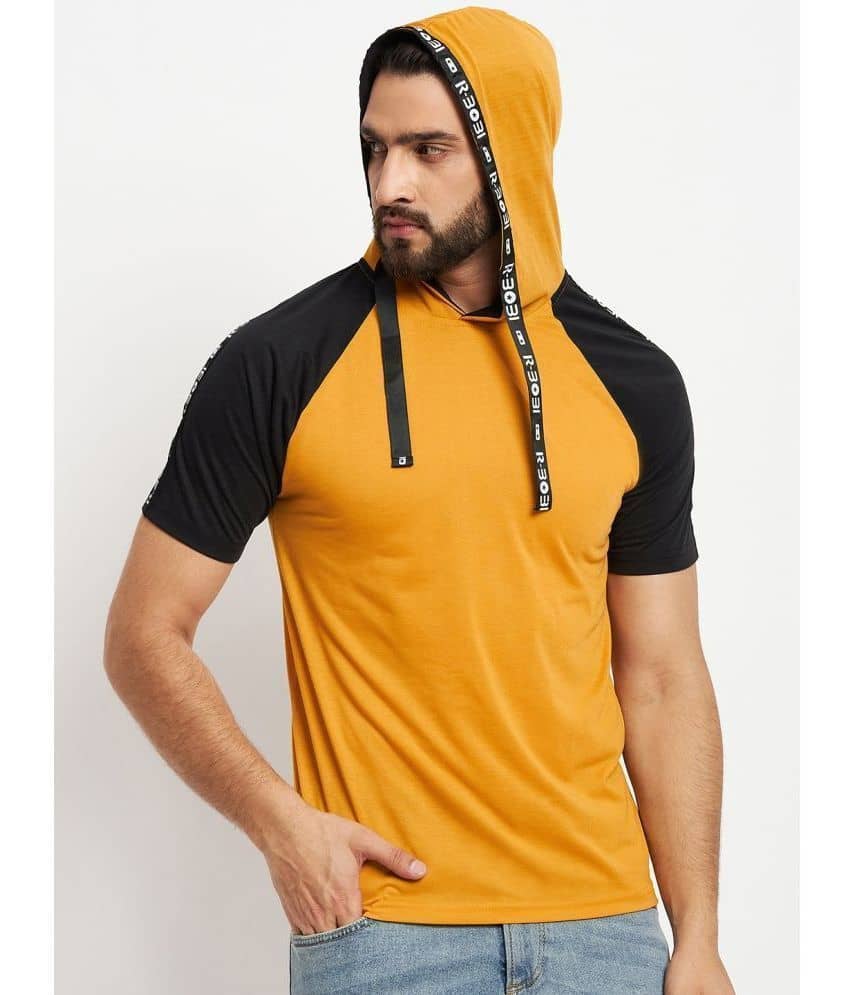 RELANE Pack of 1 Cotton Blend Regular Fit Men's T-Shirt ( Mustard )