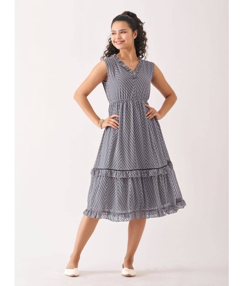     			aask Women Polyester Blend Embroidered Fit & Flare Dress ( Multicolor )