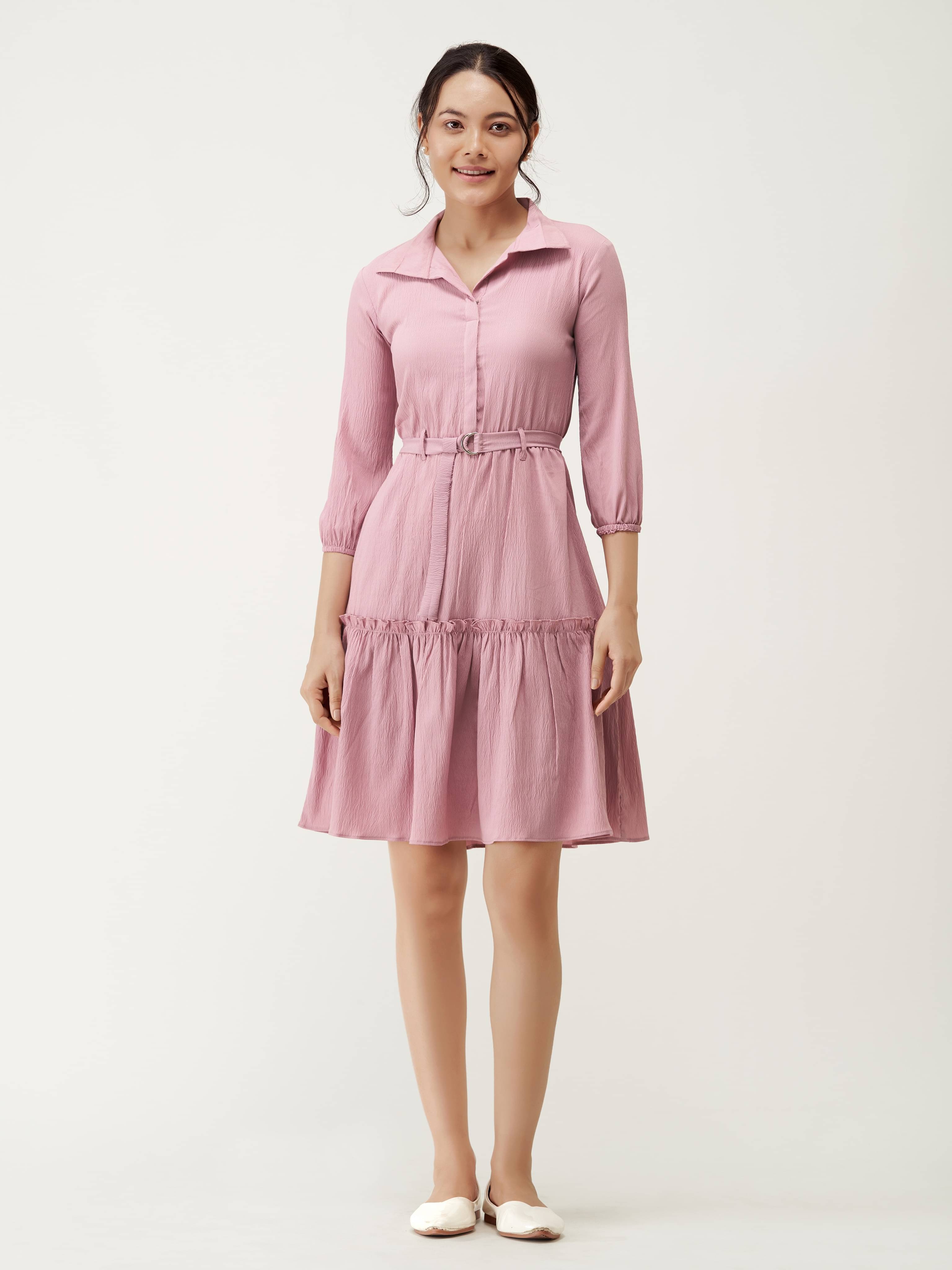     			aask Women Polyester Blend Solid Fit & Flare Dress ( Off White )