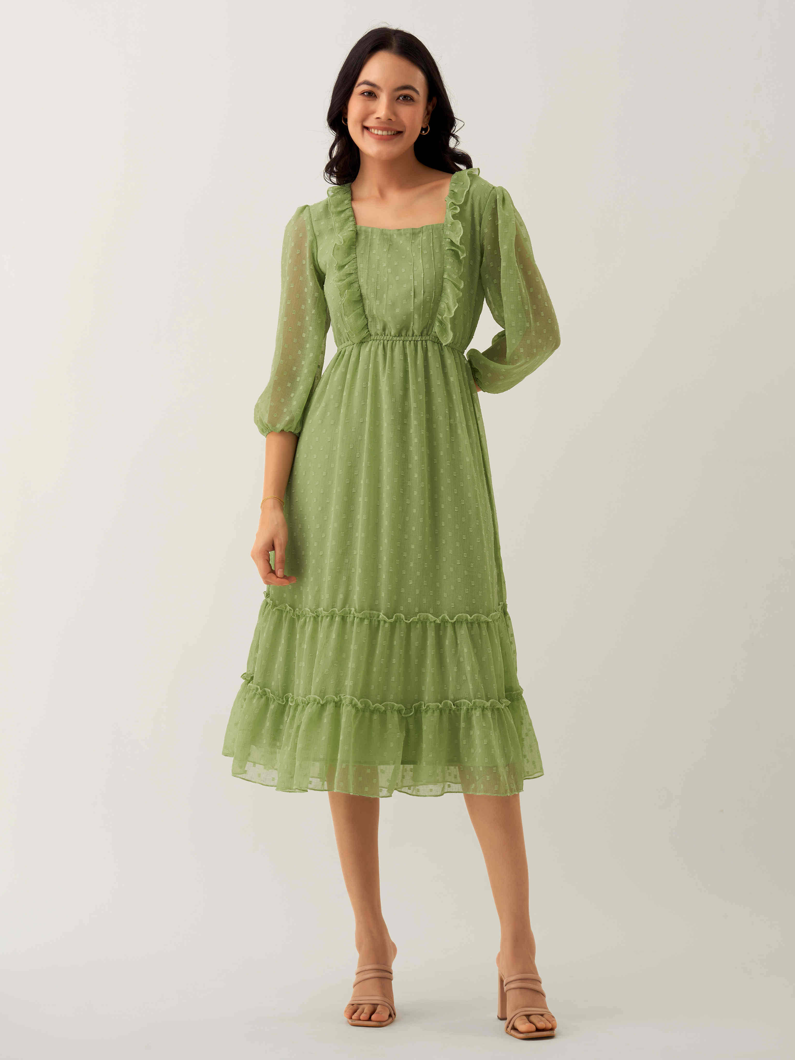 aask Women Polyester Blend Solid Fit & Flare Dress ( Sea Green ) aask Women Polyester Blend Solid Fit & Flare Dress ( Sea Green )